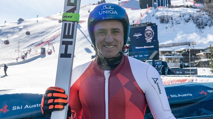 Matthias Mayer strahlte über beide Ohren nach seiner Fahrt als Vorläufer.