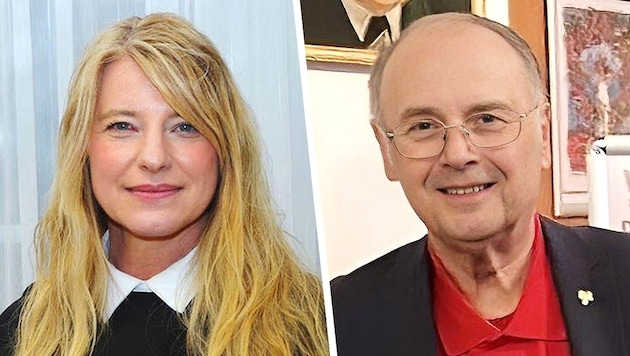 Manuela Leisser and Egon Englisch: Both are Weinviertel's vote emperors in their own way - she in the entire (ÖVP) region, he with a "preferred record" in his municipality. (Bild: Krone KREATIV/zVg)