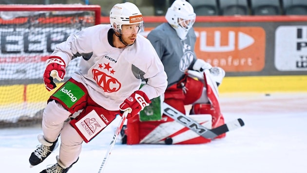 Kevin Clark at his first KAC training session. (Bild: Pessentheiner Florian/f. pessentheiner)