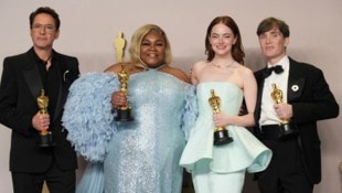 Die Vorjahressieger Robert Downey Jr., Da‘Vine Joy Randolph, Emma Stone und Cillian Murphy sind in diesem Jahr Oscar-„Presenter“ (Bild: APA/Jordan Strauss/Invision/AP)