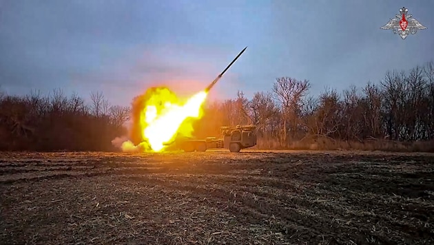 Russia last published images from the Kursk region at the beginning of February. They show a Hurricane missile launcher. (Bild: AP)