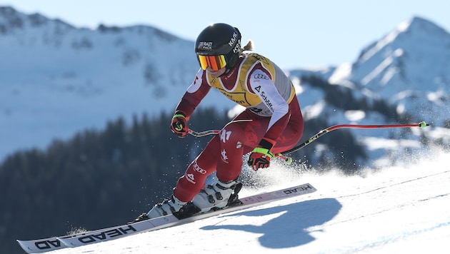 Ariane Rädler fährt am Samstag die Abfahrt in Saalbach. (Bild: GEPA/GEPA pictures)