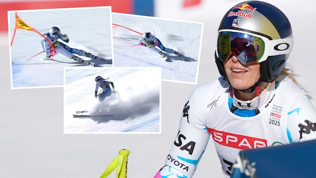 Early exit for Lindsey Vonn (Bild: GEPA/GEPA pictures, ORF-Screenshot)