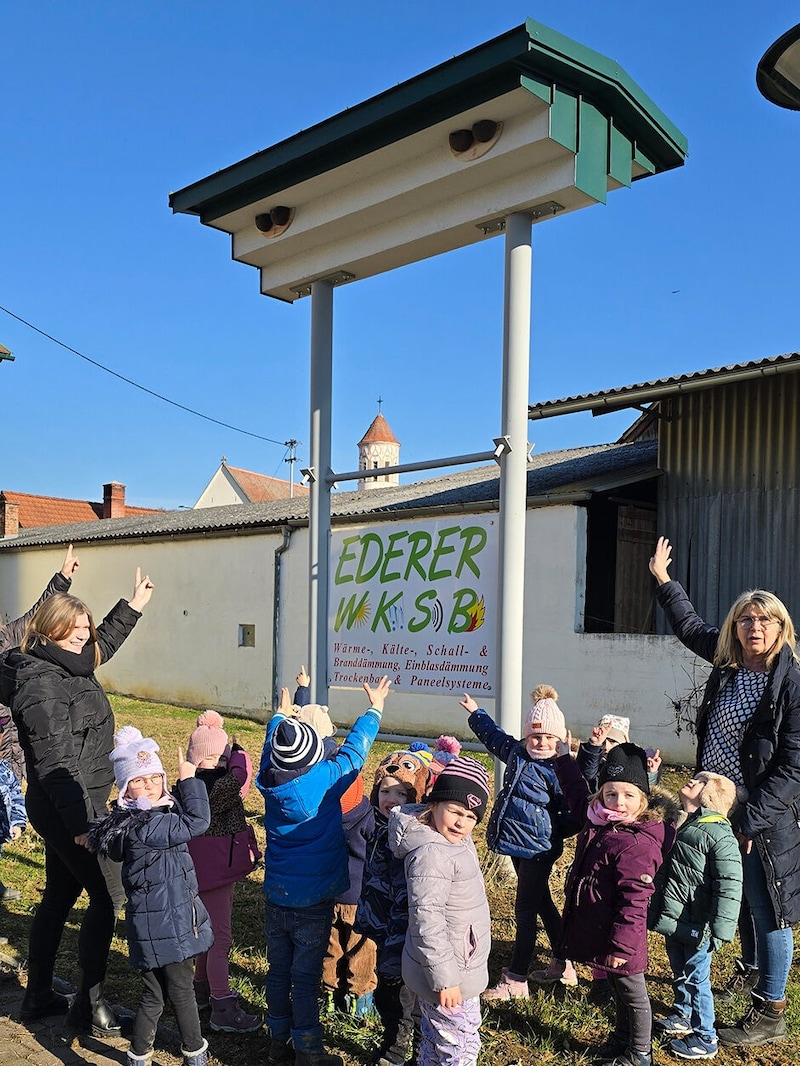 Actions like this make the little ones big in animal welfare! The arrival of the swallows is now eagerly awaited by the kindergarten children. (Bild: Weber Franz/Franz Weber Pressefoto)