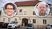 David Pöcksteiner (SPÖ), li.) löst im Scheibbser Rathaus Franz Aigner (ÖVP) als Bürgermeister ...