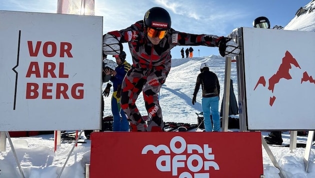 Alessandro Hämmerle genießt die Top-Bedingungen am Grasjoch. (Bild: Eric Themel)