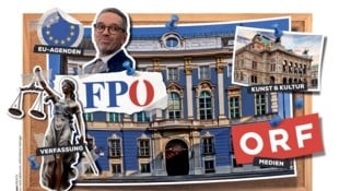 Der FPÖ-Chef hat viel vor. (Bild: Krone KREATIV)