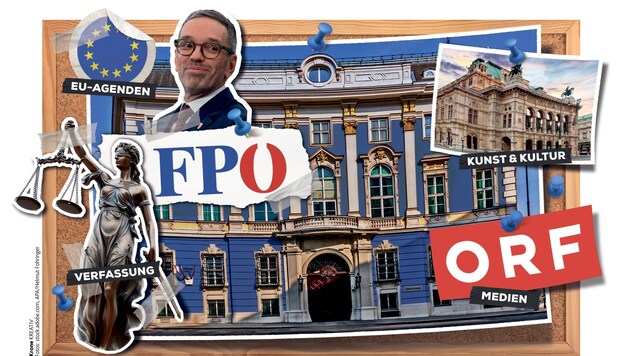 Der FPÖ-Chef hat viel vor. (Bild: Krone KREATIV)