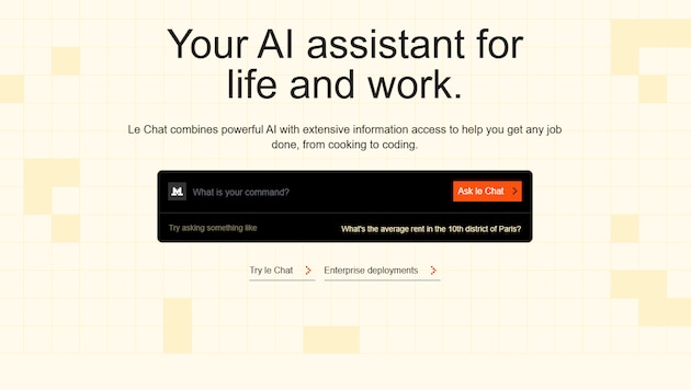 "Le Chat" is supposed to respond faster than the competition. (Bild: mistral.ai)