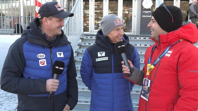 Thomas Morgenstern (left) and Andreas Goldberger in conversation (Bild: krone.tv)