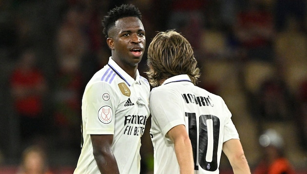 Dicke Luft zwischen Vinicius Junior und Luka Modric (Bild: AFP/APA/JAVIER SORIANO)