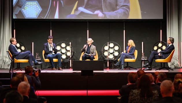 Christof Bitschi, Martin Assmann, Herbert Motter, Petra Kreuzer and Wolfram Senger-Weiss. (Bild: Matthias Rhomberg)