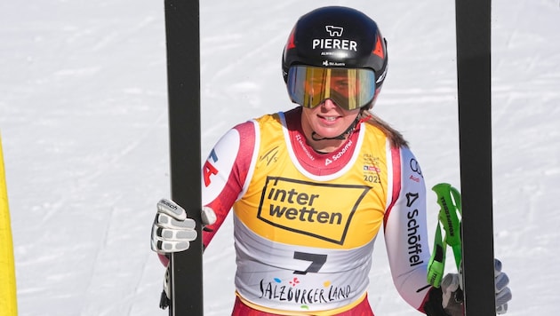 Cornelia Hütter missed out on the downhill podium. (Bild: Pail Sepp)