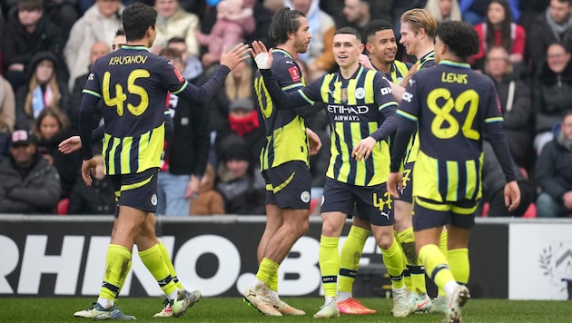 Manchester City are celebrating. (Bild: Copyright 2025 The Associated Press. All rights reserved.)