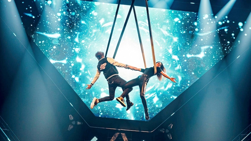 The show starts again on March 7: then it's curtains up for "Dreifach zauberhaft" in St. Pölten. In addition to the aerial acrobatics, it was also necessary to rehearse the sequences themselves. (Bild: Lukas Rauch)