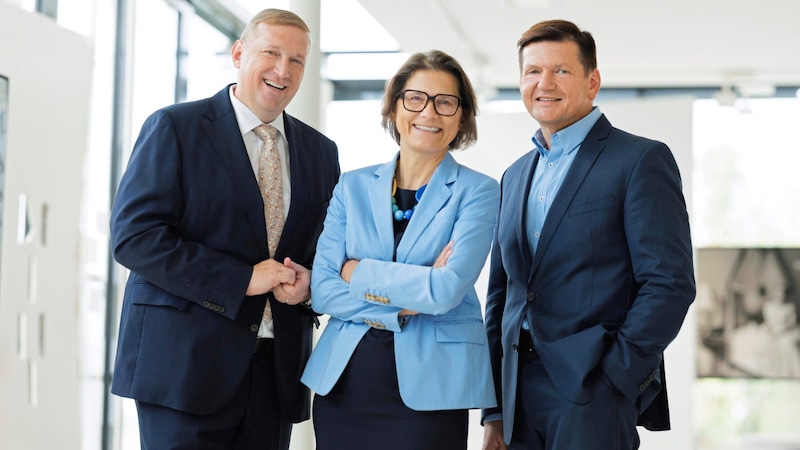 Leadership trio at Wiki: Chairman and ÖVP Federal Councillor Günther Ruprecht, Managing Directors Tatjana Prattes and Christian Leitner (from left). (Bild: Wiki Steiermark)