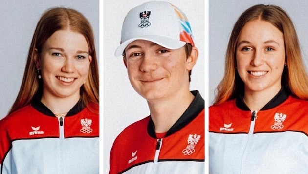 Simone Eder, Andre Walkner und Celina Jost (v. li.). (Bild: Gepa Pictures)