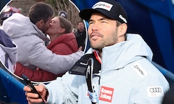Silber-Bussi: Michaela Haider und Vincent Kriechmayr jubeln im Ziel.
