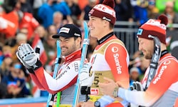 Vincent Kriechmayr, Franjo von Allmen und Alexis Monney (von li. nach re.)