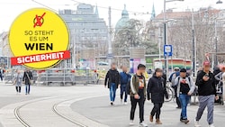 Waffenverbot am Reumannplatz in Favoriten. Ist das der gefährlichste Platz von Wien? (Bild: Krone KREATIV/Klemens Groh)