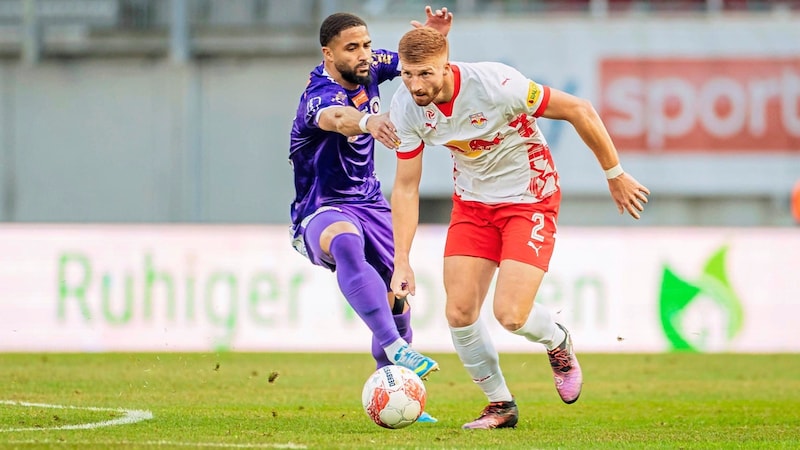 First Bundesliga game for Maximiliano Caufriez (right). (Bild: GEPA/GEPA pictures/Matthias Trinkl)