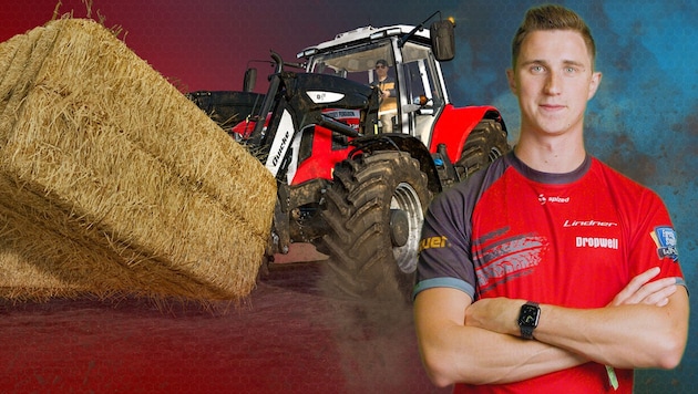 Dominik Pühringer ackert als E-Sportler für das Team Lindner in der „Farming Simulator League“. (Bild: Krone KREATIV/fsl.giants-software.com, zVg)