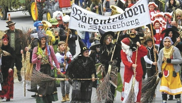 Before that, however, there is a colorful parade in Steuerberg with numerous participants from all over Carinthia. (Bild: Jagdhornbläser Steuerberg)