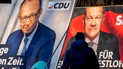 Das erste TV-Duell zwischen Friedrich Merz und Olaf Scholz hat nach Ansicht der Zuseher von ZDF und ARD der Bundeskanzler knapp für sich entschieden.  (Bild: APA/AP)