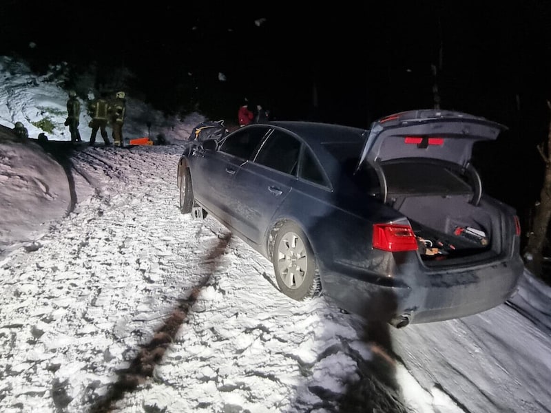 Before this bend, the car slid towards the abyss. (Bild: ZOOM Tirol)