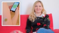 Birgitta Veit mit Diabetes Typ 1: „Das moderne Messen mit Sensor und Smartphone erleichtert den Alltag.“ (Bild: Krone KREATIV/Horst Einöder)