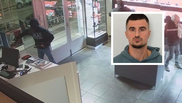 Three perpetrators were filmed during their break-in at the photography store in Vienna-Neubau. (Bild: LPD NÖ)