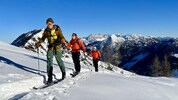 Christoph Thurner, Michael Butschek und Anna Heuberger am Weg zum Tagweidegg.