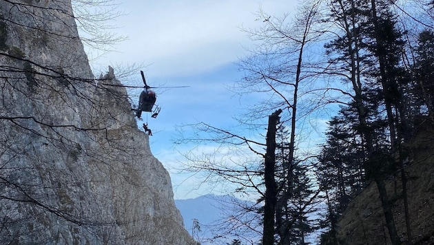 Hubschraubereinsatz auf der Drachenwand