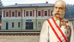 Das ist das Stationsgebäude aus Zeiten Kaiser Franz Josefs, das charakteristisch ist für das Ortsbild. Im Zuge des geplanten Umbaus werden hier Lärmschutzwände errichtet. (Bild: Krone KREATIV/Wikipedia, Astrid Wentner)