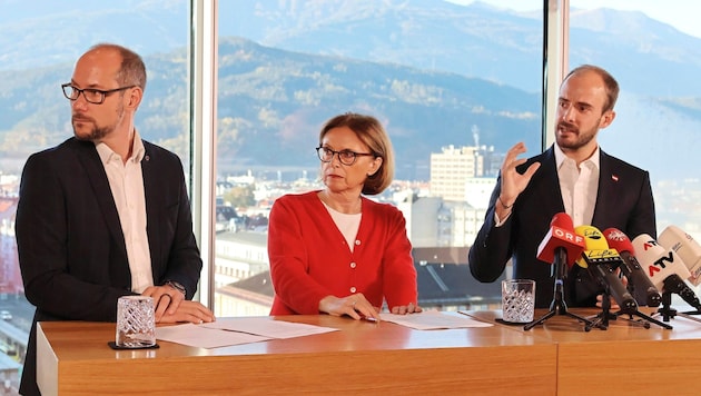 Where is the journey going? LR Gerber, still State Secretary Kraus-Winkler and Tursky (from left) (Bild: Johanna Birbaumer)