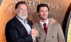Arnold Schwarzenegger ist sichtlich stolz auf den Erfolg seines Sohnes Patrick.