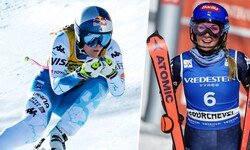 Lindsey Vonn (links) riss bei der Abfahrt einen großen Rückstand auf. Den hätte auch Mikaela ...
