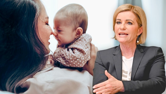 Educational leave was often used to extend parental leave. Now it could be completely abolished under a new federal government. Since then, many questions have come to the AMS Upper Austria - here Managing Director Iris Schmidt. (Bild: Krone KREATIV/Markus Wenzel, stock.adobe.com)