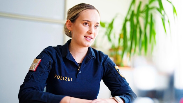 Stefanie J. (34) ist seit dem Jahr 2013 Polizistin. (Bild: Eva Manhart)