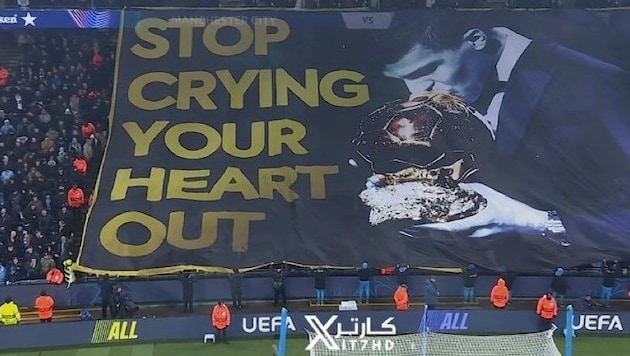 City's fans had a message for Vinicius Junior. (Bild: X.com)