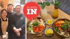 Das Team von Only Noodle in der Alser Straße 19 stellt die Nudeln für die verschiedenen Gerichte jeden Tag selbst in der offenen Küche frisch her. Neben Regionalität wird auch auf Gütesiegel beim Fleisch geachtet. (Bild: Krone KREATIV/Only Noodle, Viktoria Graf)