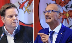 Markus Abwerzger (FPÖ, li.) und Tirols Landeshauptmann Anton Mattle.