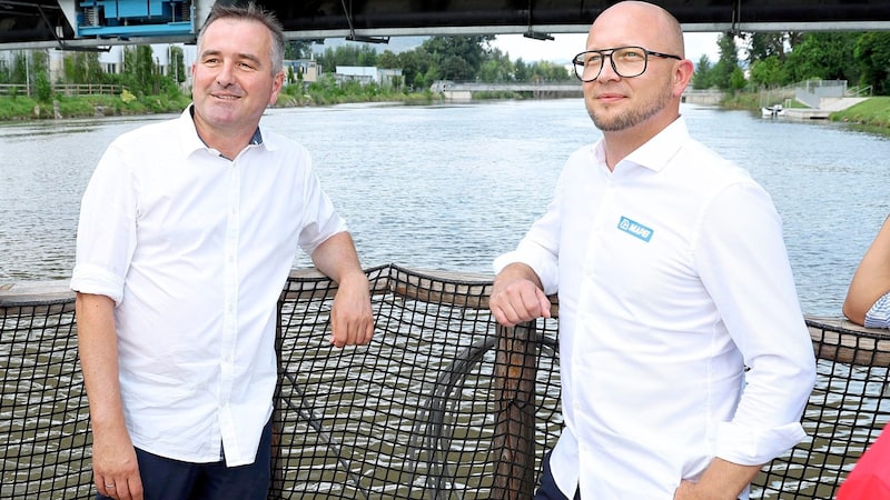 Präsident Rene Ziesler (r.) und Obmann-Stellvertreter Matthias Dielacher setzen im Überlebenskampf auf die Unterstützung der Fans. (Bild: GEPA)