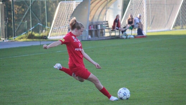 Lisa-Marie Bauer from FC Bergheim leads in the third interim standings of the "Krone" footballer poll. (Bild: FC Bergheim)