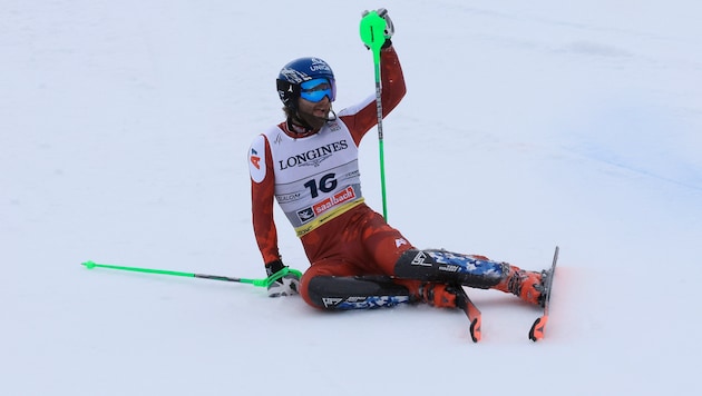 Marco Schwarz had to risk a lot in the team combined and was ultimately eliminated. (Bild: GEPA/GEPA pictures)