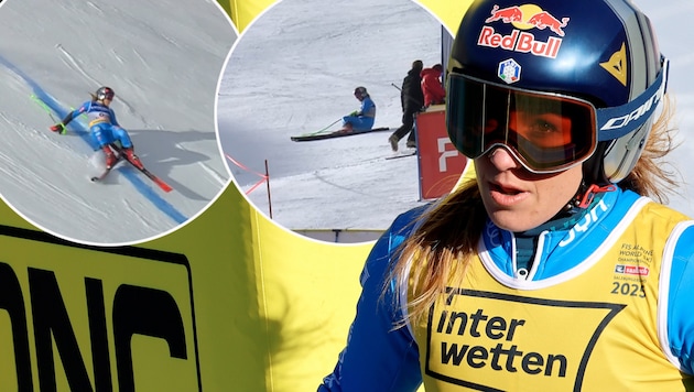 Sofia Goggia erlebt in Saalbach einen sportlichen Albtraum. (Bild: GEPA/Screenshot ORF)