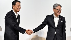 Die Gespräche zwischen Nissan-Chef Makoto Uchida (links) und Honda-Geschäftsführer Toshihiro ...