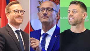 Tirols SPÖ-Chef Wohlgemuth, Mattle und Grünen-Chef Gebi Mair.