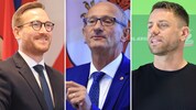 Tirols SPÖ-Chef Wohlgemuth, Mattle und Grünen-Chef Gebi Mair.