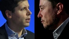 OpenAI-CEO Sam Altman (links) und Elon Musk liegen im Clinch. (Bild: AFP or licensors)